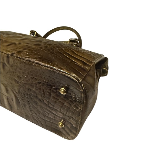 Brown Crocodile Embossed Handbag - Picture 11 of 16